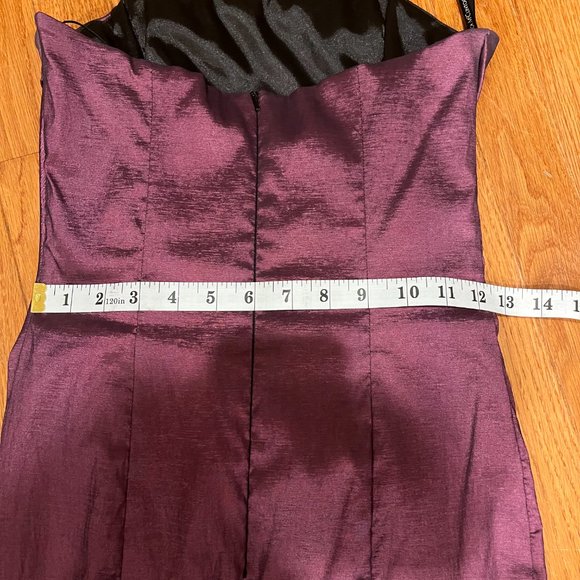 Jessica McClintock Burgundy Strapless Vintage Cocktail Party Dress- Runs Small - Picture 8 of 9